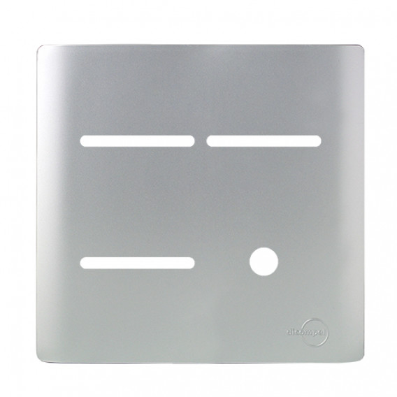 Placa p/ 3 Interruptores + Furo 4x4 - Novara Prata Placa p/ 3 Interruptores + Furo 4x4 - Novara Prata